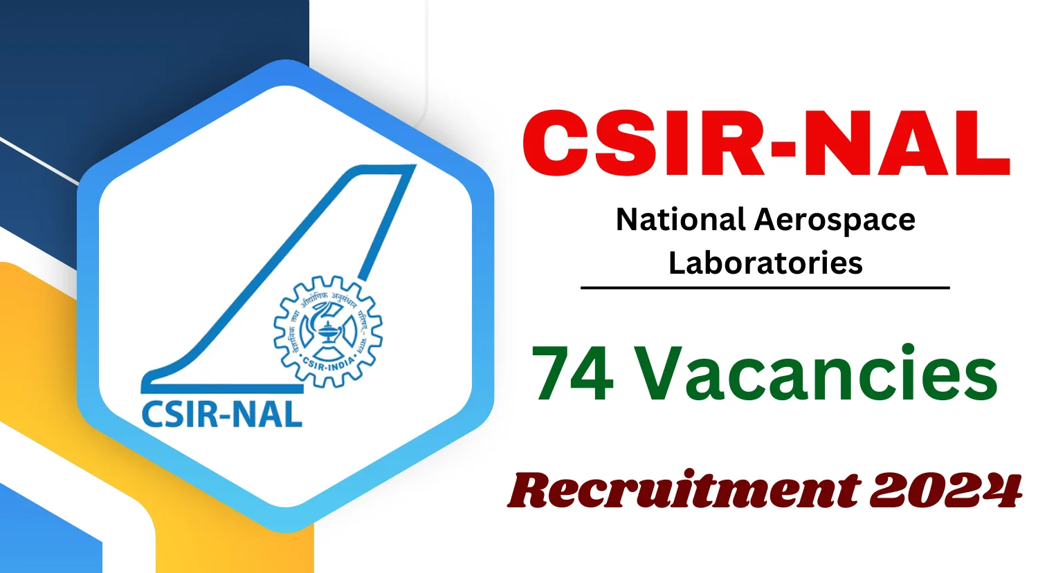 CSIR-NAL Project Staff Recruitment 2024