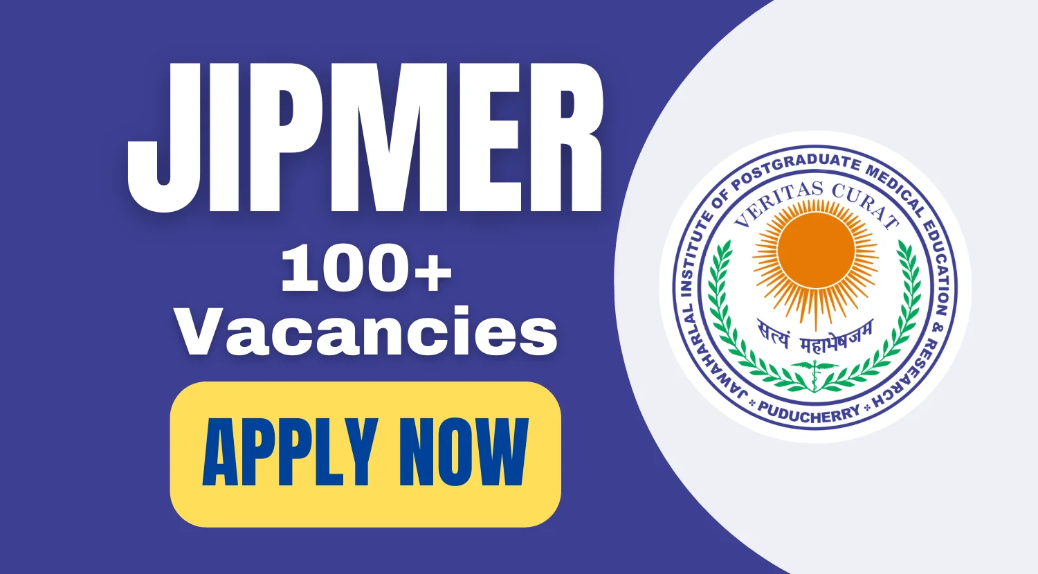 JIPMER 100+ Senior Resident Vacancies Online Form 2024 OUT