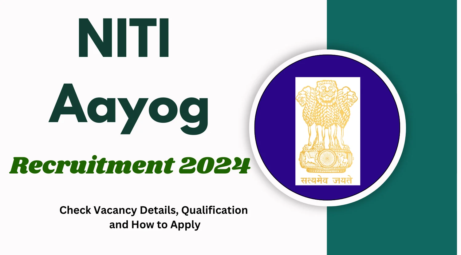 NITI Aayog Mission Director Recruitment 2024