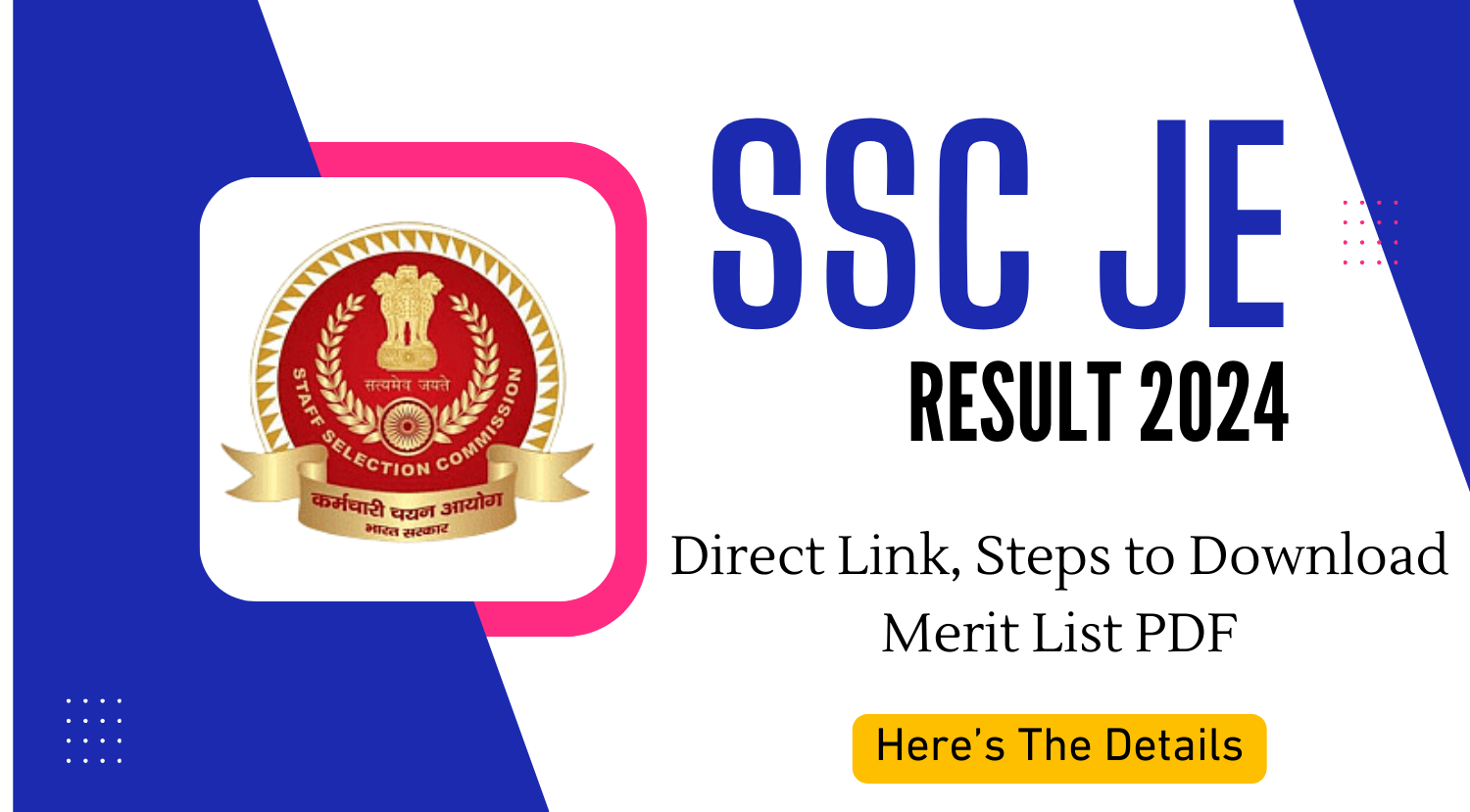 SSC JE Result 2024 - Direct Link Steps to Download Merit List PDF 1