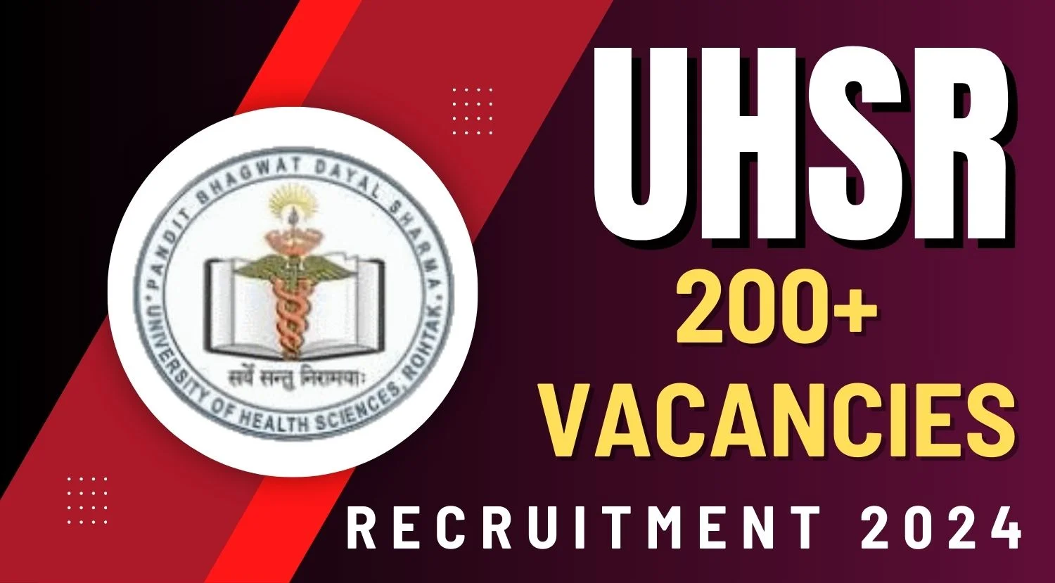 UHSR Recruitment 2024 Notification Out for 200+ Vacancies
