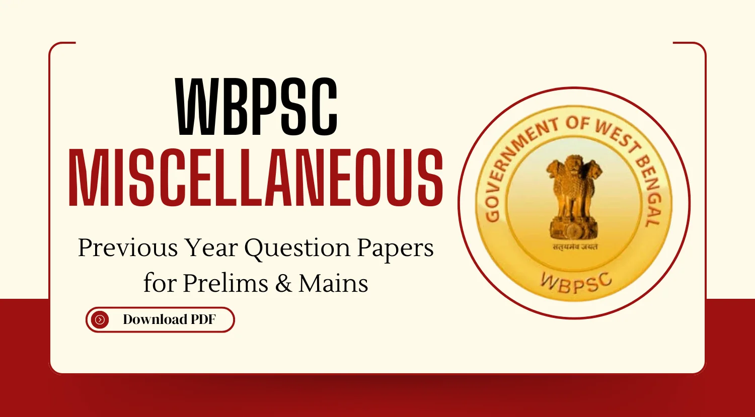 WBPSC Miscellaneous Previous Year Question Papers for Prelims Mains PDF 1